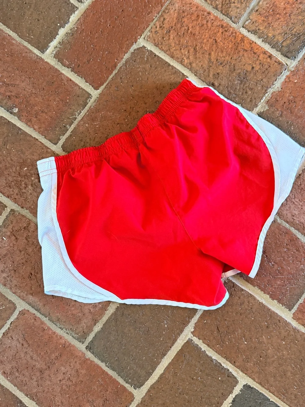 Nike Women's Red Athletic Shorts with White Trim